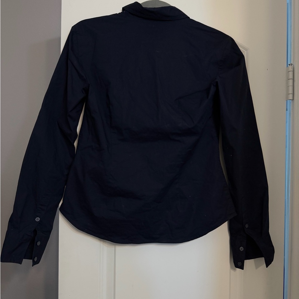 Boden Saskia Stretch Cotton Shirt Navy Size 4R - Picture 7 of 7